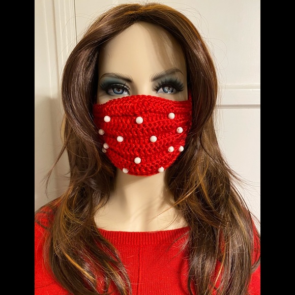 Decorative Hand-knitted Face Mask - Picture 1 of 11